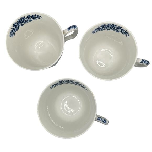 VTG Blue England Teacups Country House Floral Set of 3 - Picture 2 of 6